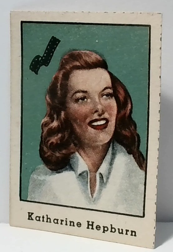 Colored card Katharine Hepburn 1930s Hollywood Movie Star Film strip Card VG (1 of 1)