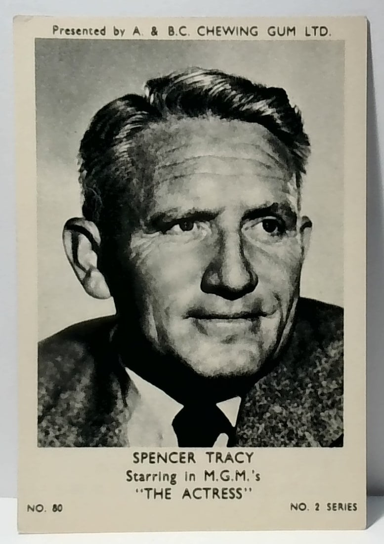 Spencer Tracy MGMs The Actress 1930s A&BC Bubble Gum Movie Star Film Card VG: In very good condition overall. Scarce Film Strip card. Please inspect pictures.