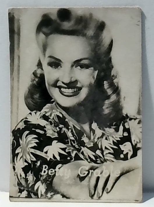 Betty Grable Original 1930s Italian Dolcificio Lombardo Real photo Film Trade card: In very good condition overall. Original Scarce Film trade card. Please inspect pictures.