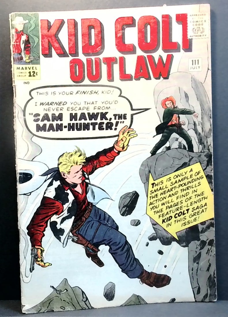 Kid Colt Outlaw #111 Sam Hawk Man-Hunter 12cent covr Marvel Comics VG (1 of 2)