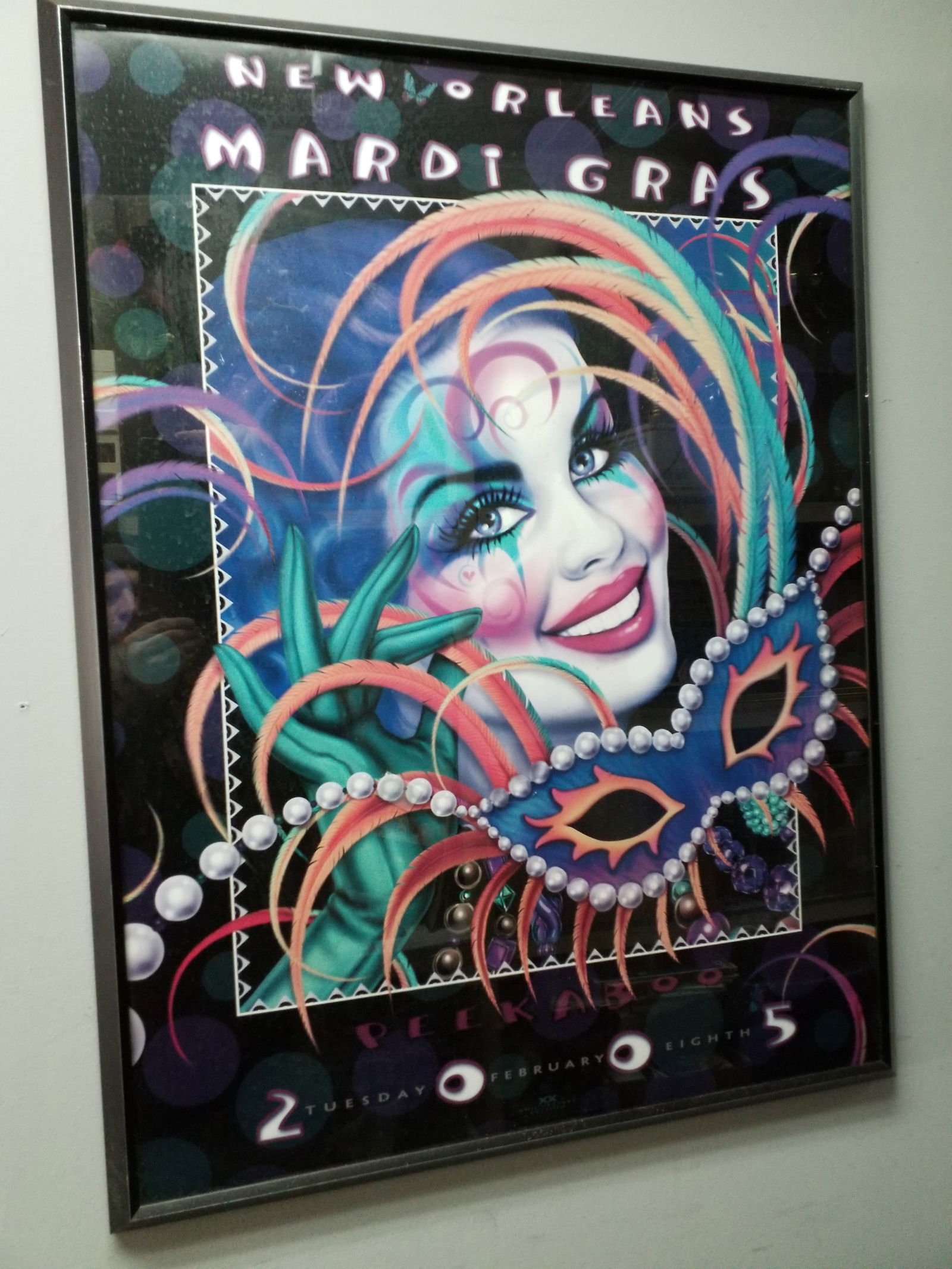 Authentic New Orleans Mardi Gras 2005 Peekaboo Professionally Framed Poster (1 of 4)