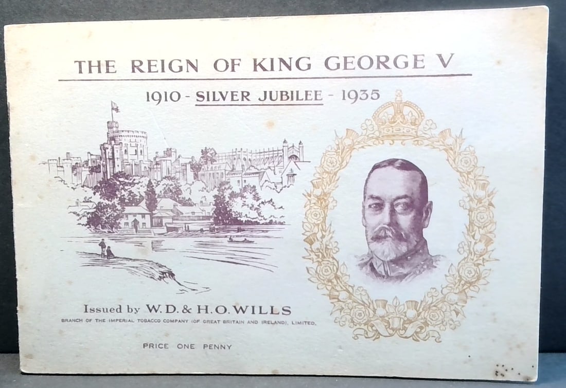 1935 Reign of King George V Wills 50 Tobacco cards set: Original album, unusual set , large format, Complete 50 cards set in original card album.