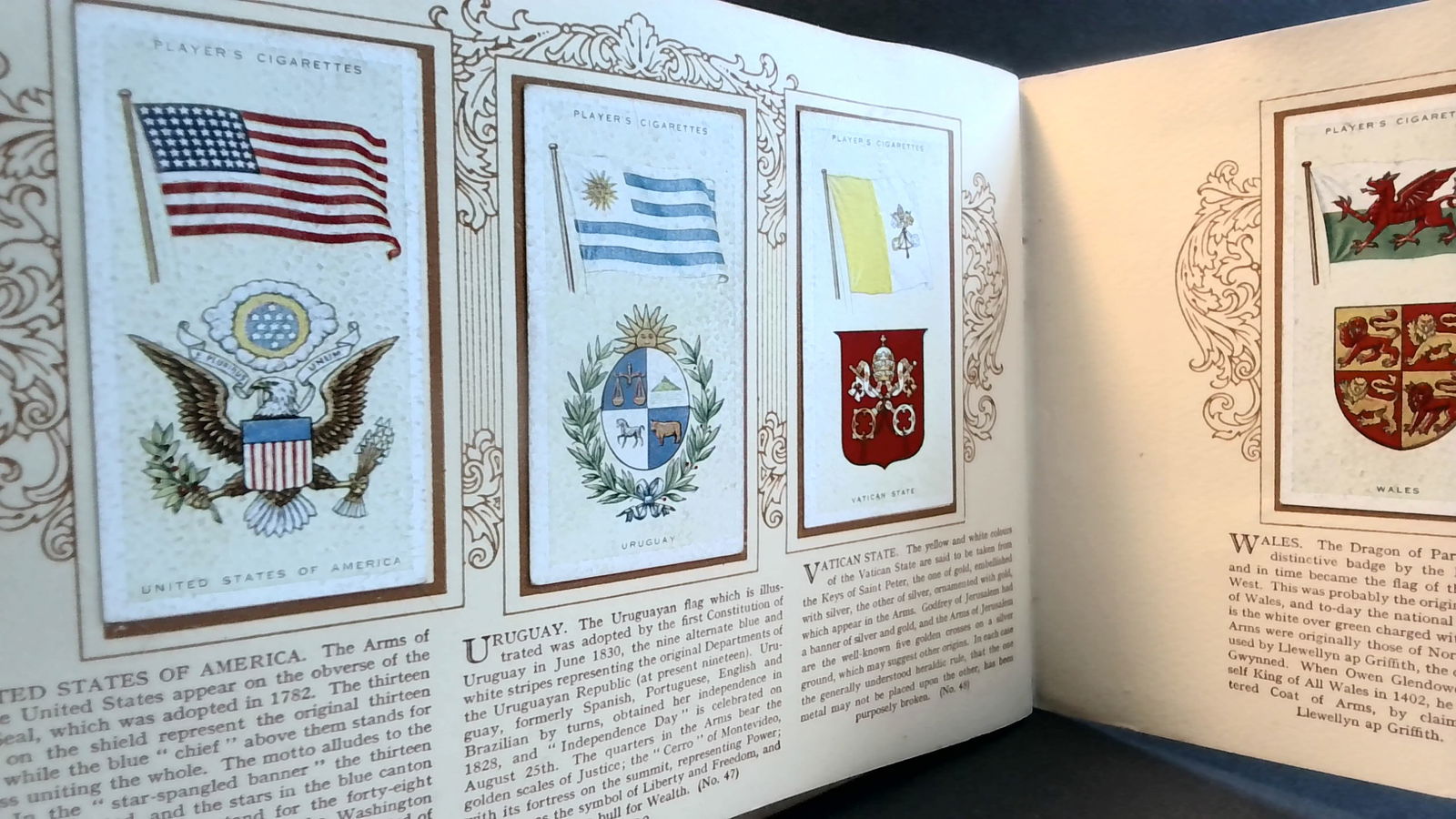 1936 JOHN PLAYER & SONS NATIONAL FLAGS AND ARMS 50 TOBACCO CARD SET (1 of 6)