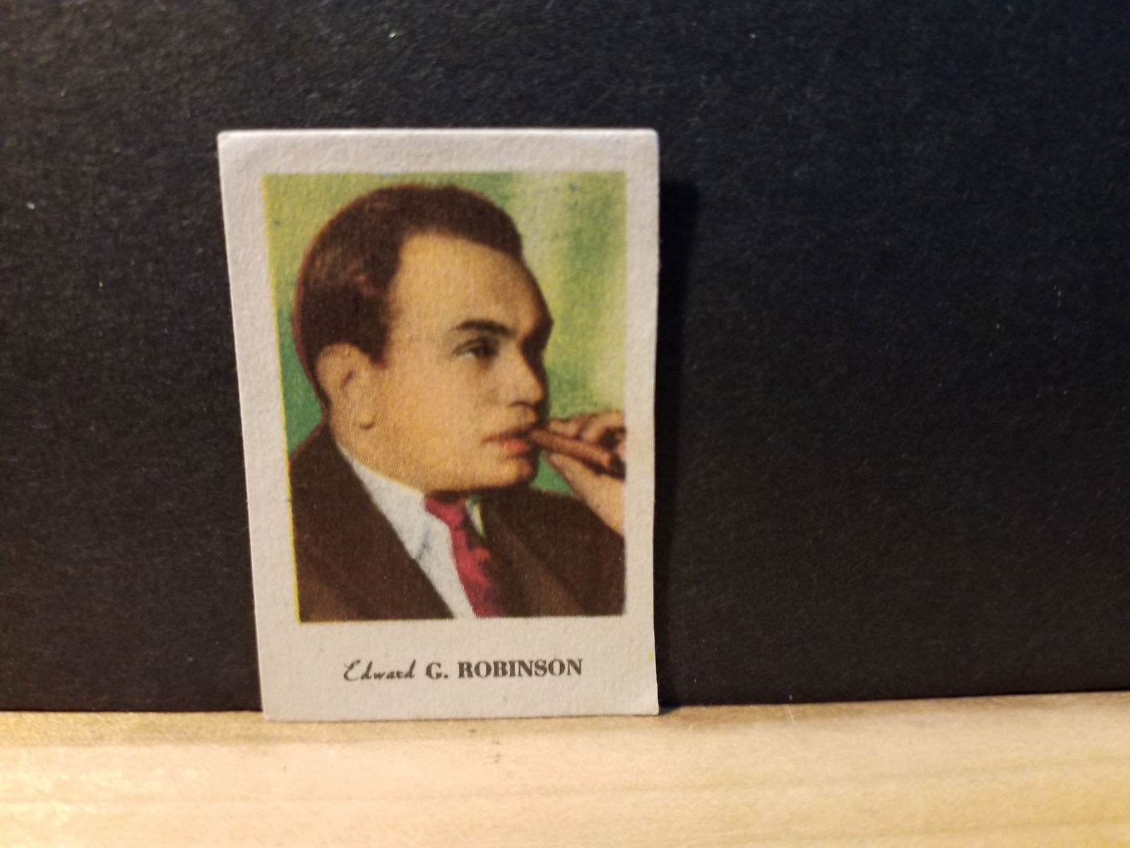 Edward G. Robinson 1930s Chocolate color film strip card: Hand Cut card, original, More items being added daily. Please view pictures.