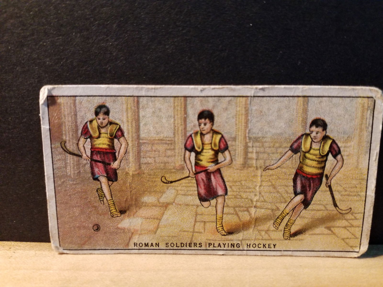 1920s Early Hockey Card Romans Playing Hockey Nicolas Sarony Original tobacco card (1 of 2)