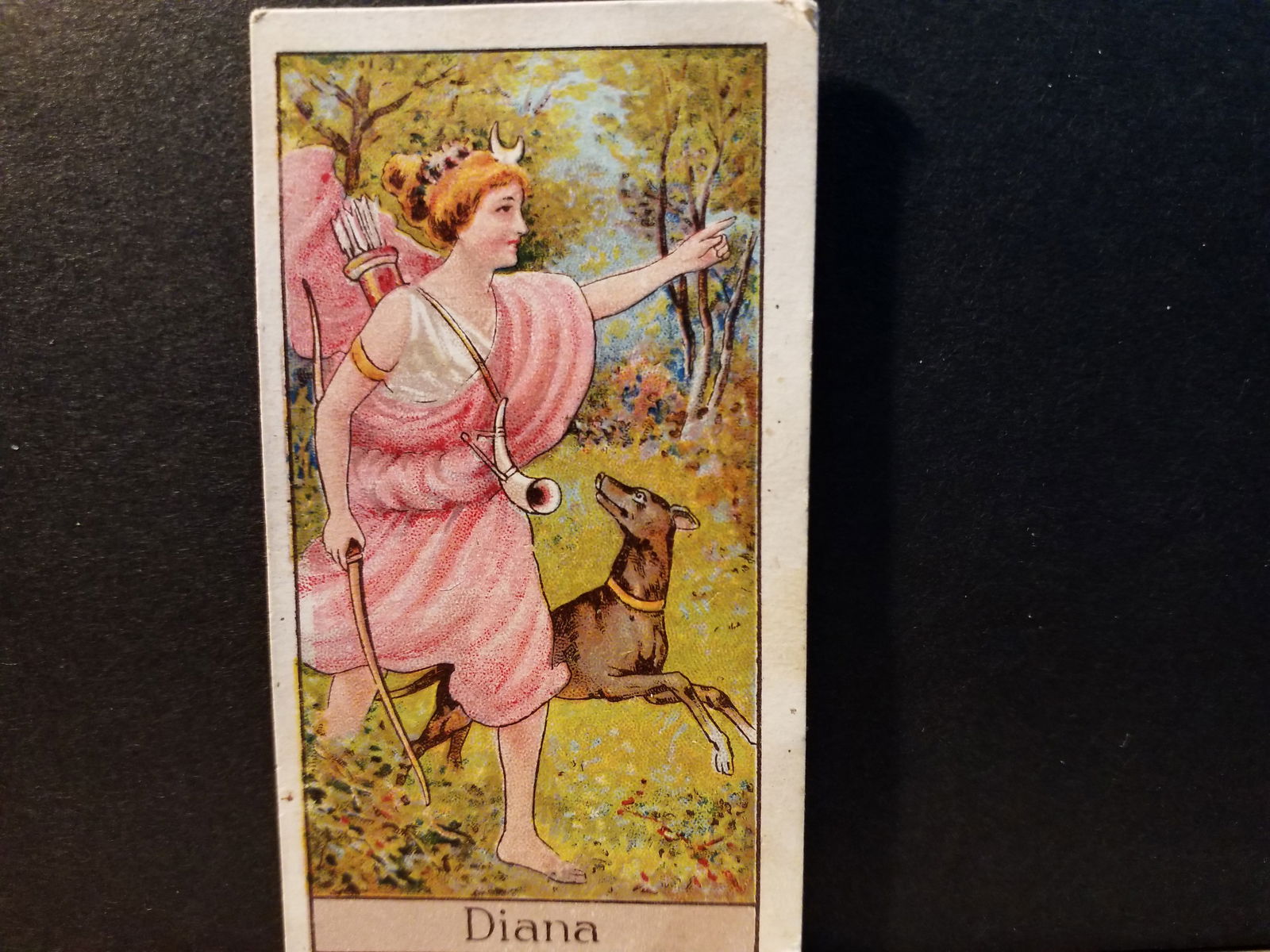 1924 Diana Mythological Gods and Godesses Turf Alexander Boguslavsky Original tobacco card (1 of 2)