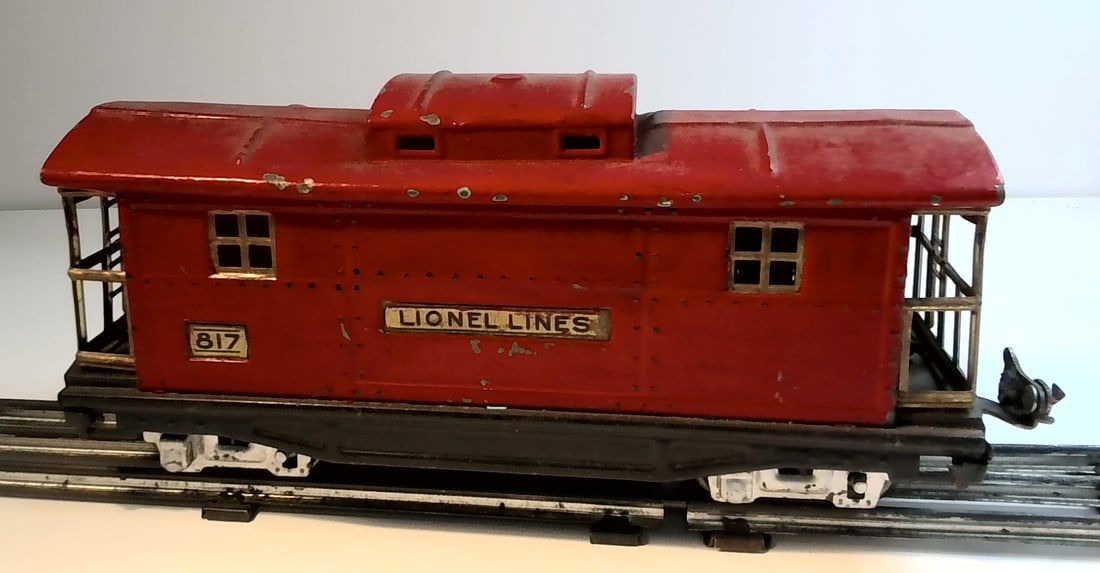 1930s Lionel O Gauge Prewar Tin Lionel Lines 817 Red Caboose (1 of 4)