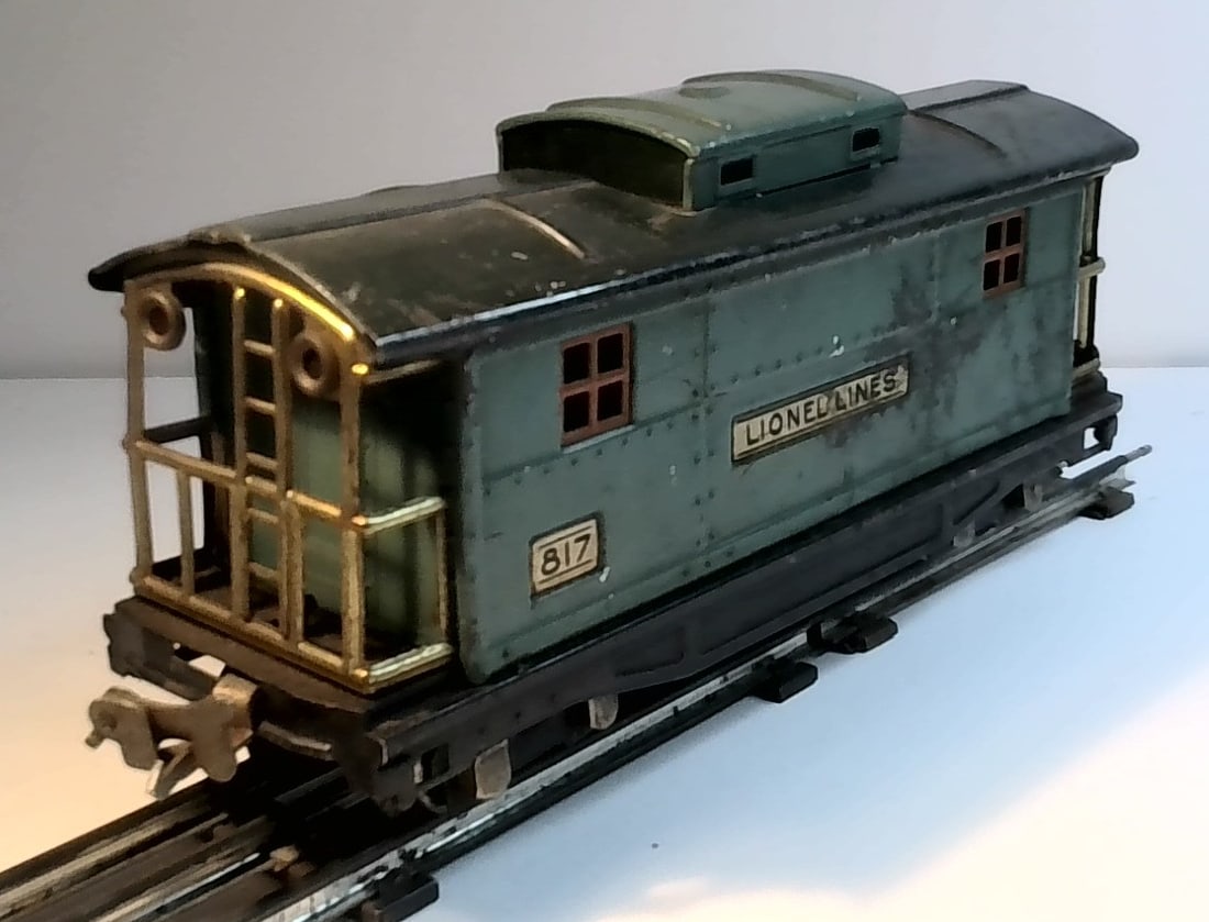 1930s Lionel O Gauge Prewar Tin Lionel Lines 817 Green Caboose (1 of 4)