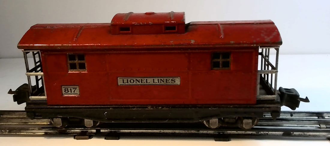 1930s Lionel O Gauge Prewar Tin Lionel Lines 817 Red Caboose (1 of 4)