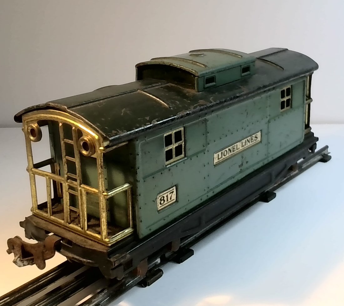 1930s Lionel O Gauge Prewar Tin Lionel Lines 817 Green Caboose (1 of 5)