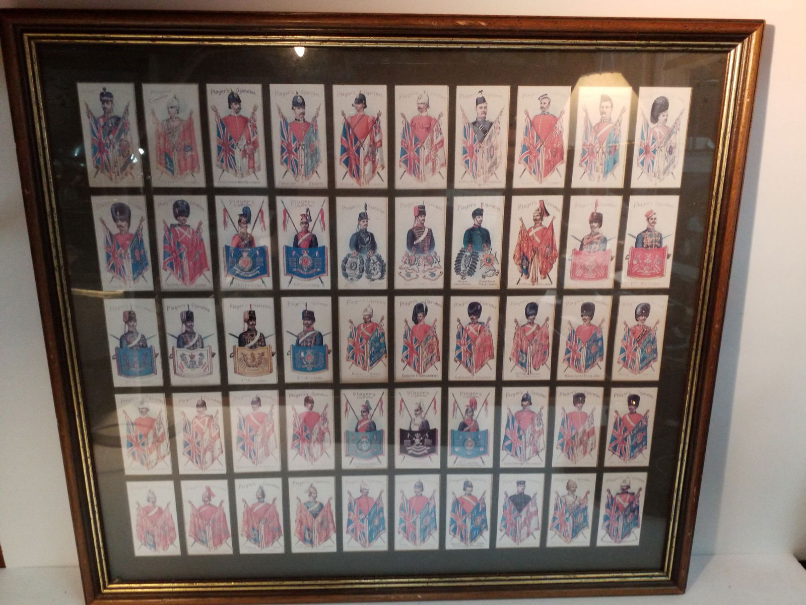 Beautiful Framed Tobacco cards Set of Golf 50 19th Century British Uniforms and Banners (1 of 4)