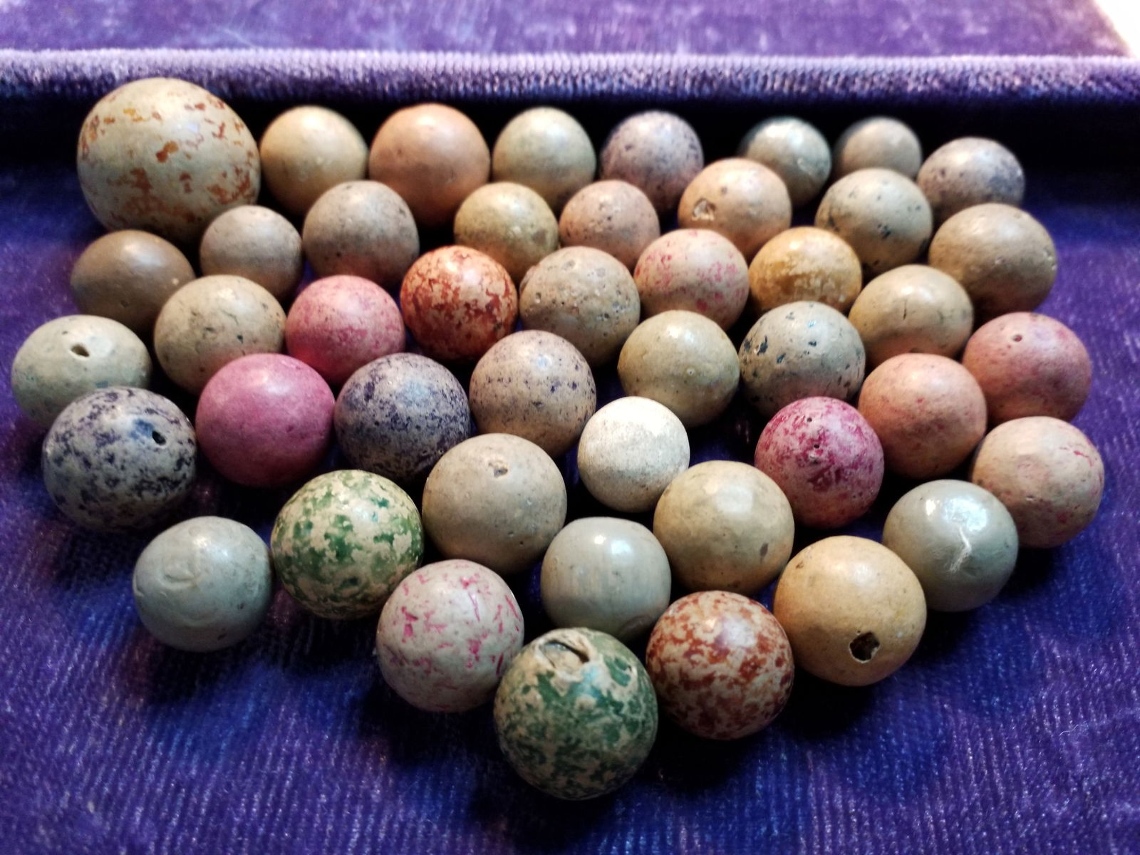 A Nice Collection of Approx. 50 Early Clay Marbles: A Nice Collection of Approx. 50 Early Clay Marbles