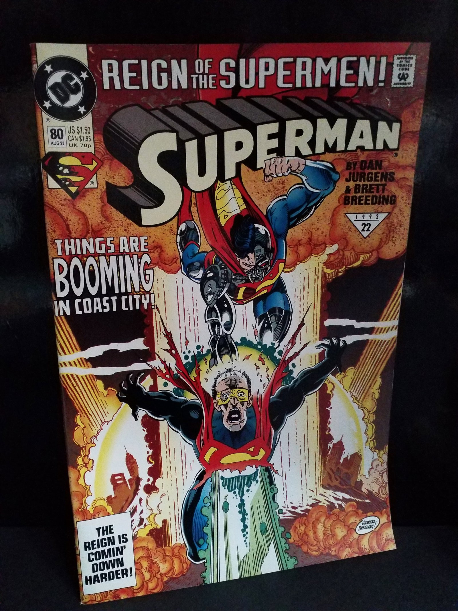 Superman #80 1993 Reign of the Supermen Cyborg Superman Jurgens Breeding VF+-NM (1 of 2)
