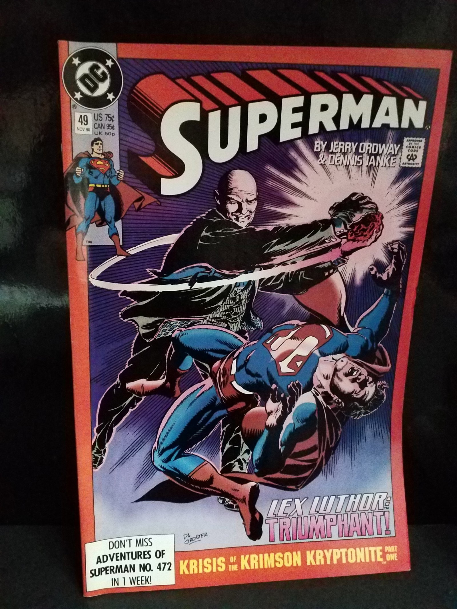 SUPERMAN #49 DC COMICS 1990 LEX LUTHOR Krisis Of The Krimson Kryptonite VF+-NM: In super condition. Higher Grade comic. Although we are not comic book graders the majority of the comic books in this sale are in exceptional condition. All Comics come bagged and boarded, Please vie