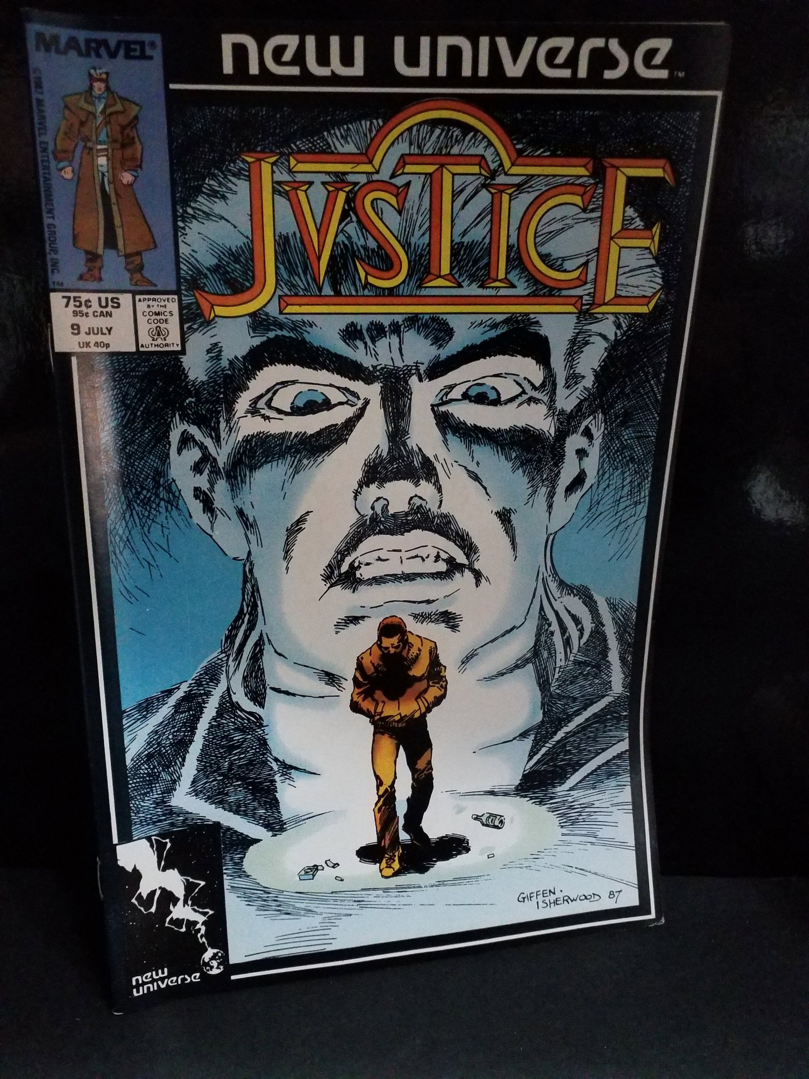Marvel Comics Justice #9 New Universe Giffen, Isherwood 1987 Copper Age) VF+-NM (1 of 2)