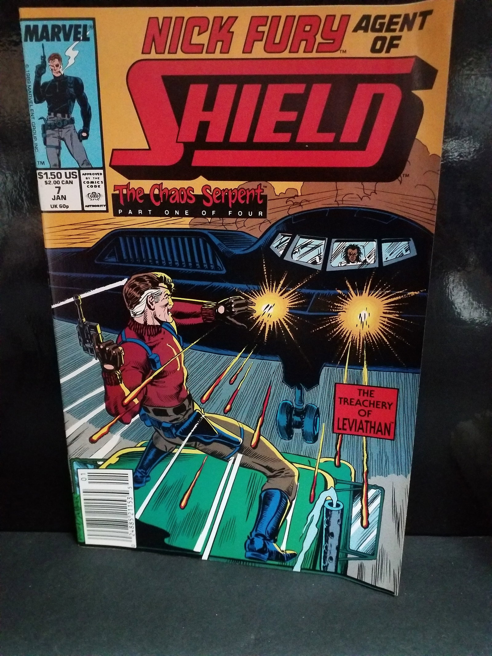 Nick Fury Agent of SHIELD #7 1990 Chaos Serpent Marvel Comics Book Newsstand VF+-NM (1 of 2)