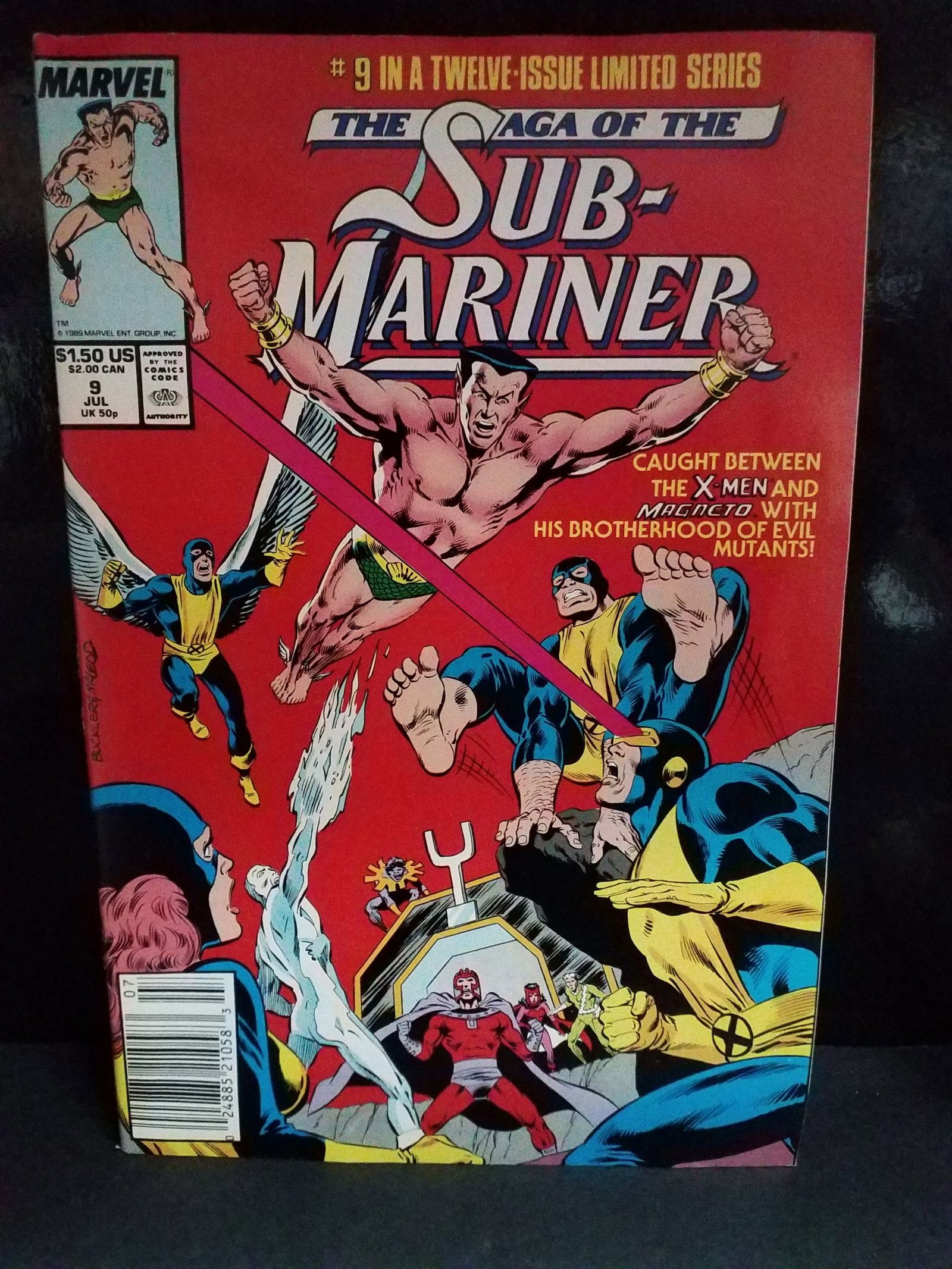 Saga of the Sub-Mariner #9 (July 1989) Marvel Comics 'X-Men & Newsstand VF+-NM (1 of 2)