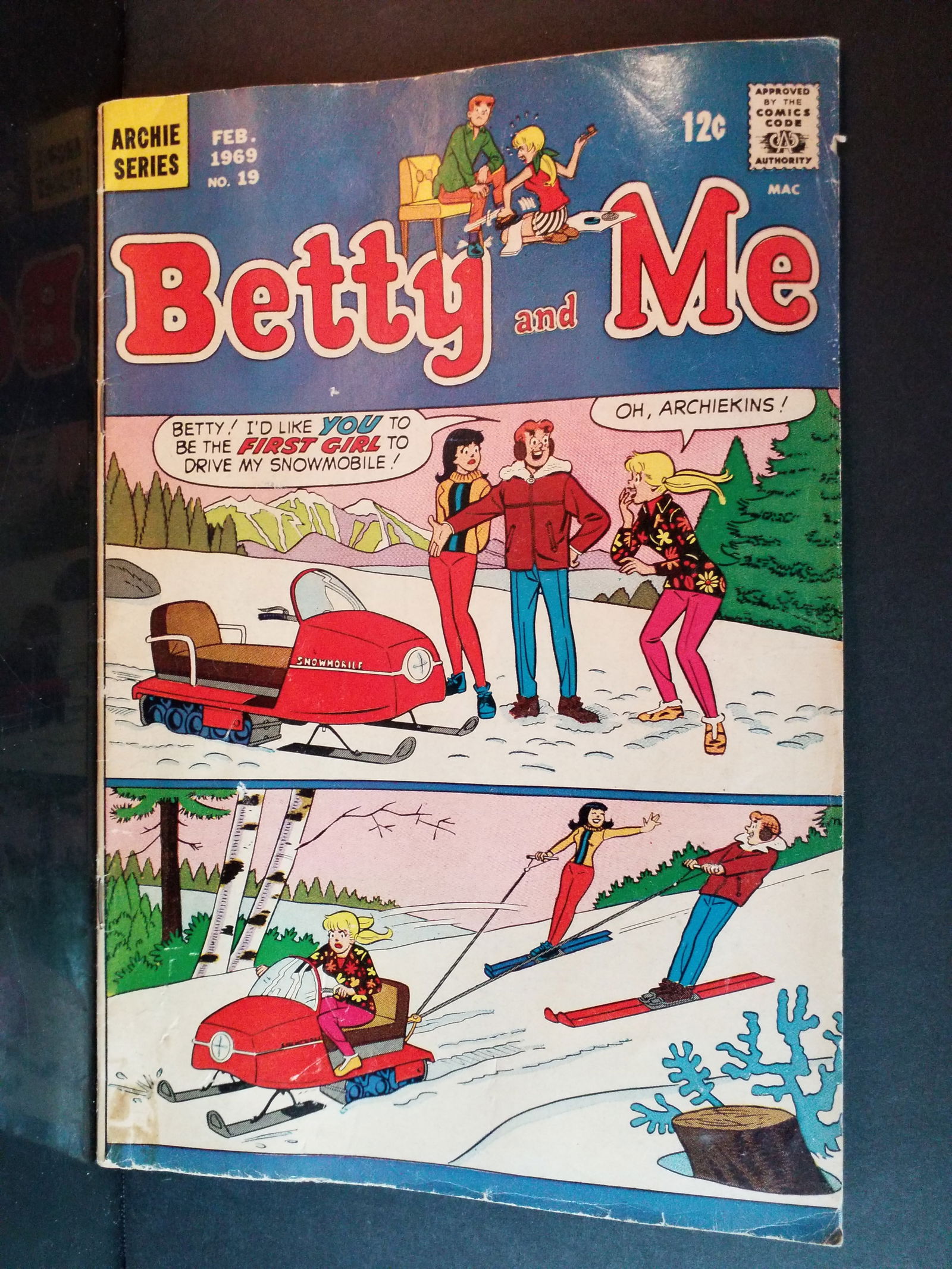 Betty And Me #19 GD; Archie - February 1969 Snow Skiing VG+-NM: In super condition. Higher Grade comic. Although we are not comic book graders the majority of the comic books in this sale are in exceptional condition. All Comics come bagged and boarded, Please vie