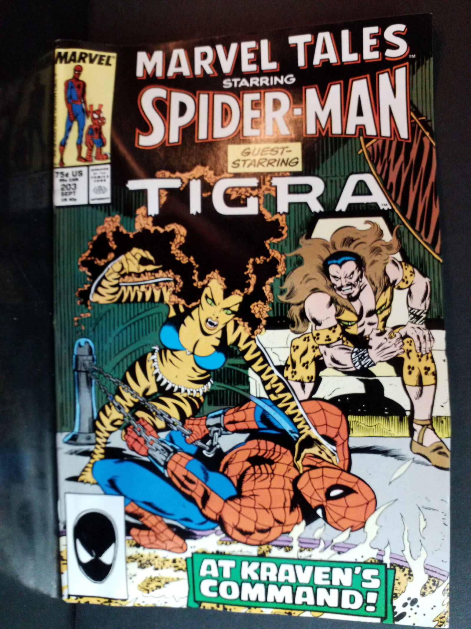 Marvel Tales #203 Vol. 2 1987 Marvel Comics Spider-Man, Tigra F-NM: A Higher Grade comic. Although we are not comic book graders the majority of the comic books in this sale are in exceptional condition. All Comics come bagged and boarded, Please view pictures. Comic