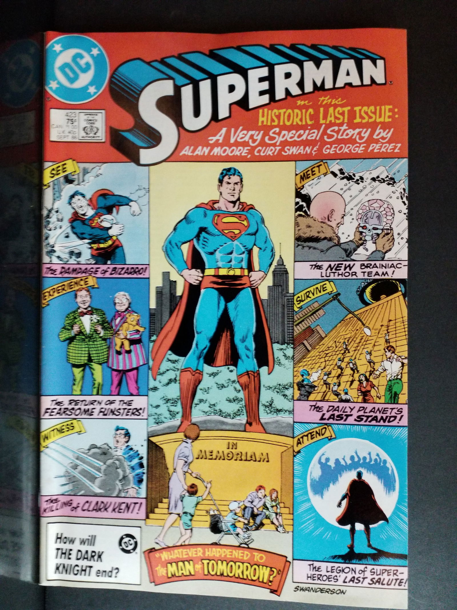 Superman #423 (1986 9.0 VF NM Alan Moore “Man of Tomorrow” Last Issue Key: A Higher Grade comic. Although we are not comic book graders the majority of the comic books in this sale are in exceptional condition. All Comics come bagged and boarded, Please view pictures. Comic