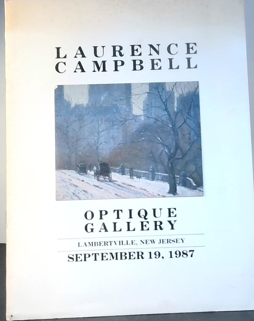 Laurence Campbell Optique Gallery Lambertville New Jersey Art book Sept. 19 1987: Softcover thin book with tipped in prints, Please view all pictures for further condition and content details. More Books being added.