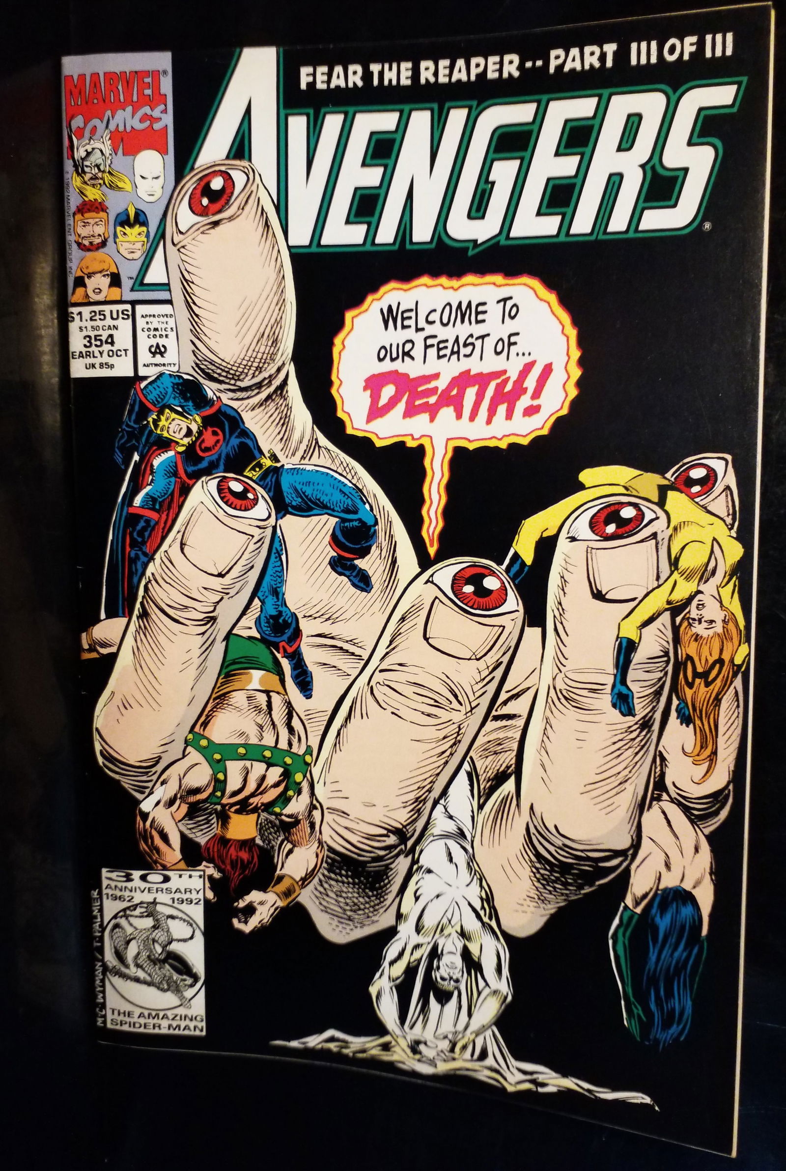 Avengers #354 Our Feast of Death Fear the Reaper Marvel Comics 1987 VF+-NM (1 of 2)