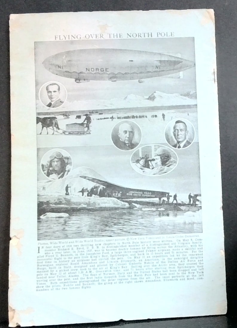 1928 Scarce Zeppelin History of Flight Booklet Riders on the Wind Charles Lindbergh Richard Byrd etc: Scarce 1928 illustrated booklet, Pictures of the Dawn of Blimps, Zeppelins, Bi Planes, Spirit of St Louis etc. with some edge wear, but overall good. Profusely and superbly illustrated, Scarce interna