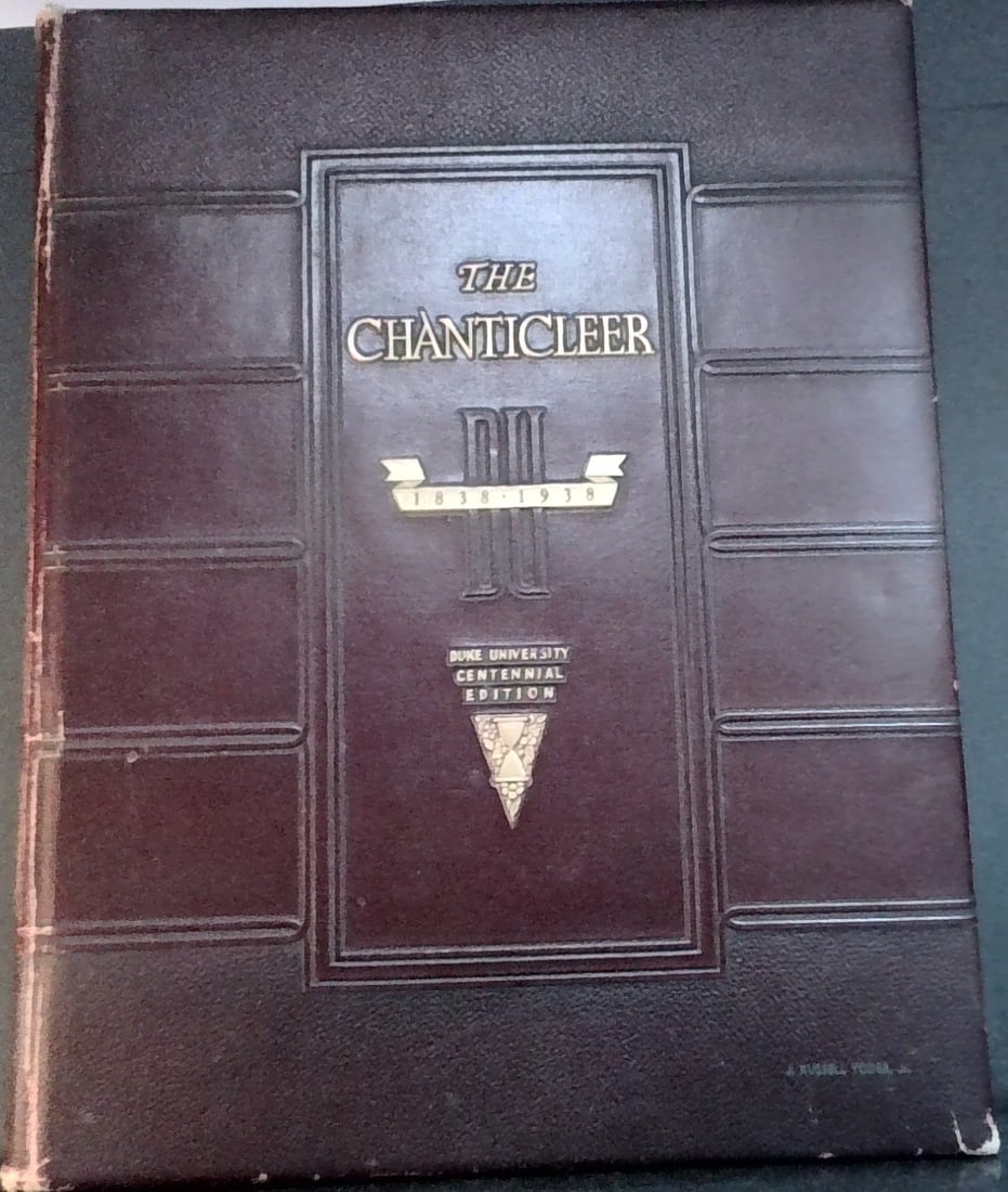 The Chanticleer Duke University Centennial Edition 1938 Yearbook Huge Volume Football sports etc: Very large Yearbook hardcvoer 1938 volume, Published by The Senior Class of Duke University Durham North Carolina, Pretty strong spine, internally overall bright.