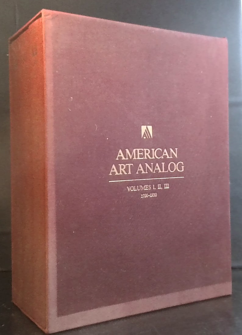 American Art Analog 3 Large Volume Set in Slip Case Superbly illustrated 1986: Published by Chelsea House in 1986, Nicely illustrated with some of the Greatest artist masterpieces and histories of artists. Overall in good conditon, volume 3 has some looseness in the binding but