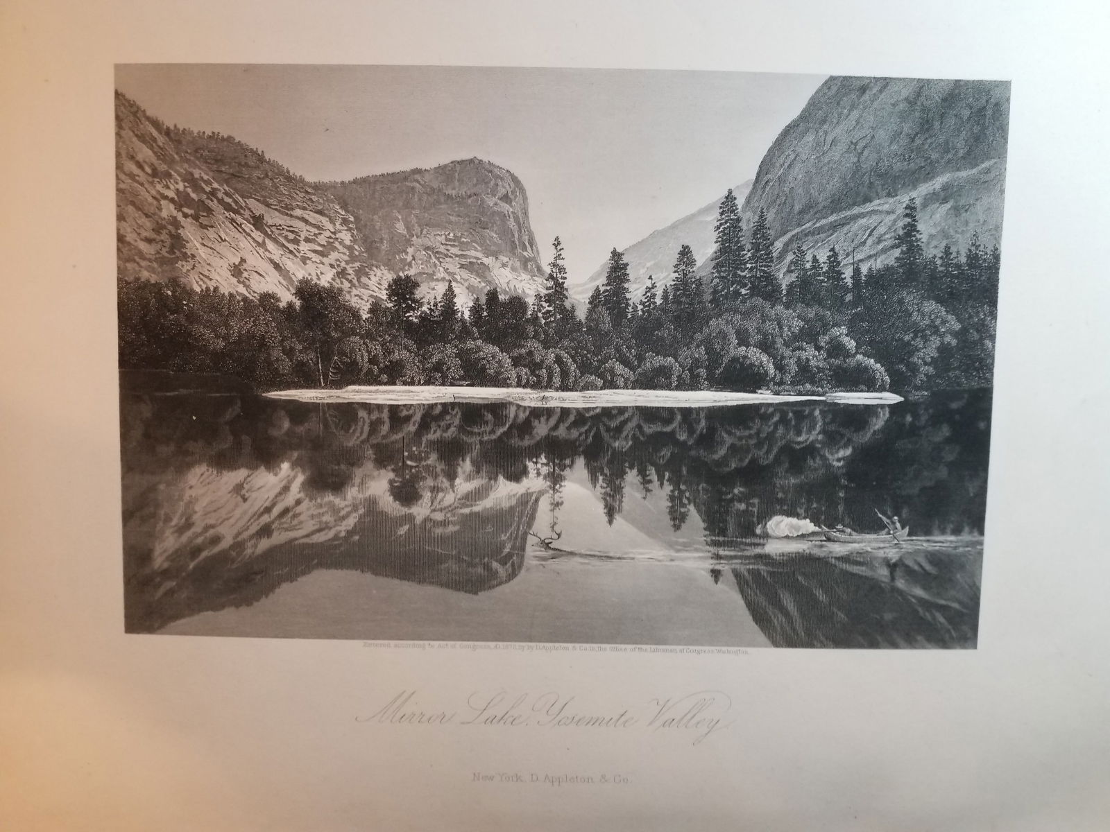 Mesmerizing view of Mirror Lake Yosemite Valley 1873 Original Engraving (1 of 1)