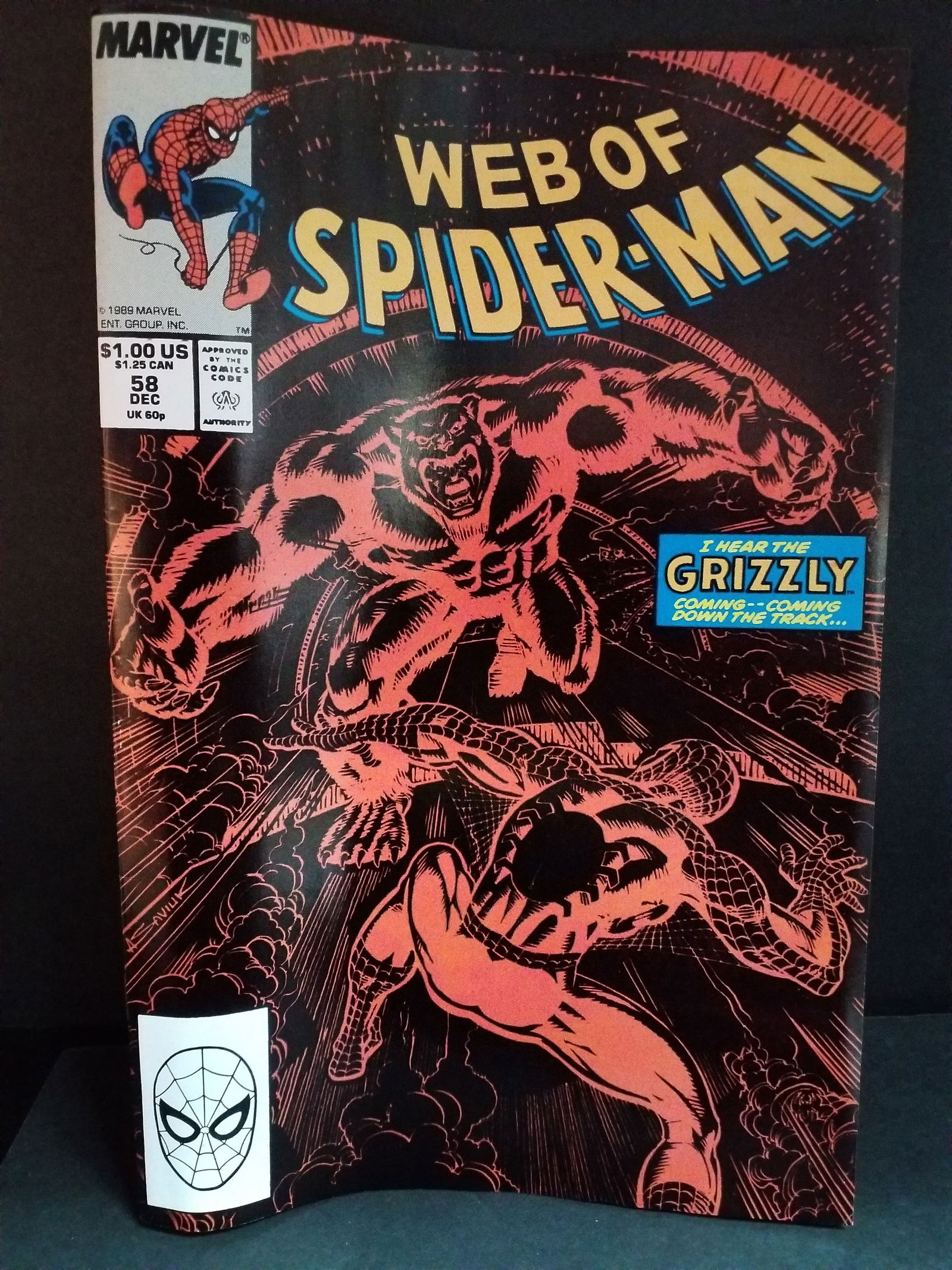 Web of Spider-Man #58 DEC. GRIZZLY , MARVEL Comics VF+-NM (1 of 2)