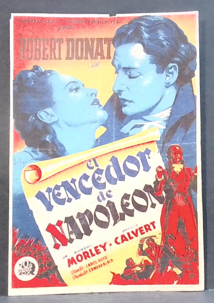 The Victor over Napoleon Robert Donat 1946 ORIGINAL SPANISH Argentinia MOVIE HERALD: In Good Condition. From the First release of this movie in Spain, Beautiful Artwork.Original Spanish Movie Herald- Please note that Spanish heralds, like U.S. heralds, were printed in large quantities