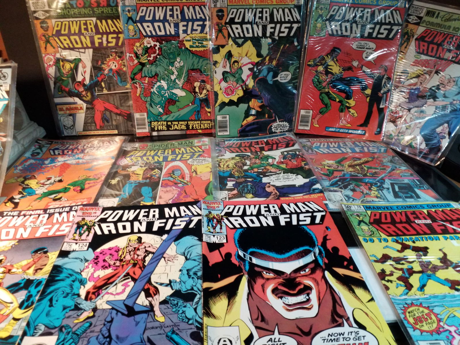 lot of 15 comics, Power Man and Iron Fist Higher Grade VF+-NM Lot of 15 comic books a couple runs: included #123, 124, 125, 65, 66,67,68,69,70,73,75,76,77,78,79.A Higher Grade comic. Although we are not comic book graders the majority of the comic books in this sale are in exceptional condition. Al