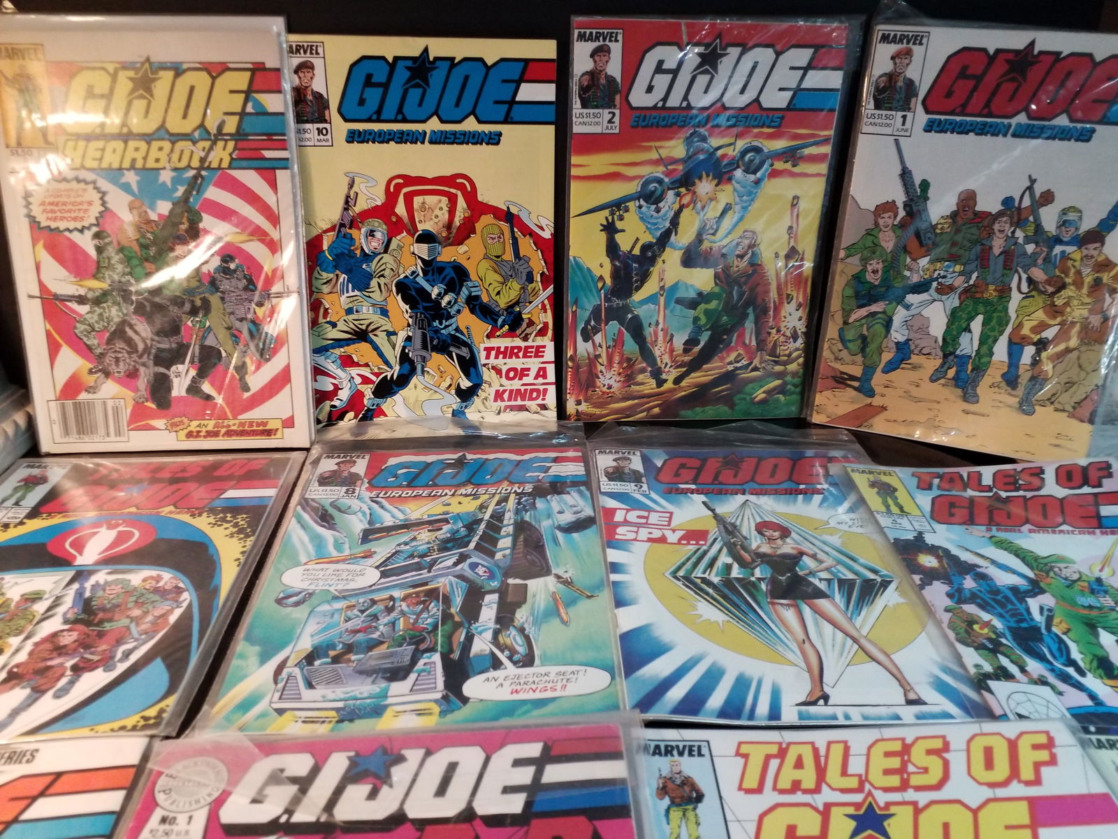 Lot of 12 G I JOE Marvel Comic books European Missions, Yearbook, Tales, etc. Higher Grade VF+-NM (1 of 12)