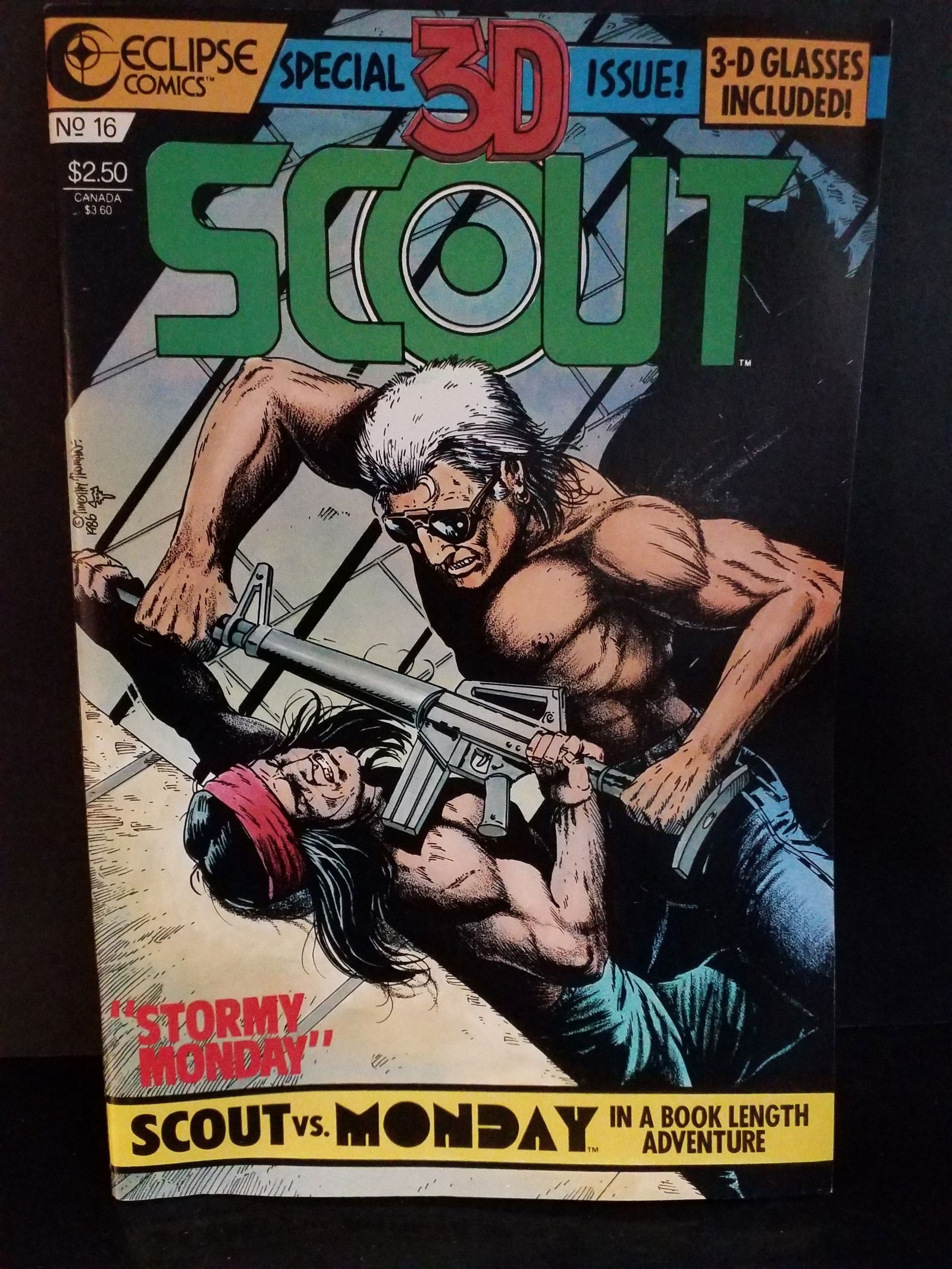 Scout #16 3D Issue Eclipse Comics 1991 with 3D Glasses unused intact! VF+/ NM: A Higher Grade comic. Although we are not comic book graders the majority of the comic books in this sale are in exceptional condition. All Comics come bagged and boarded, Please view pictures. Comic