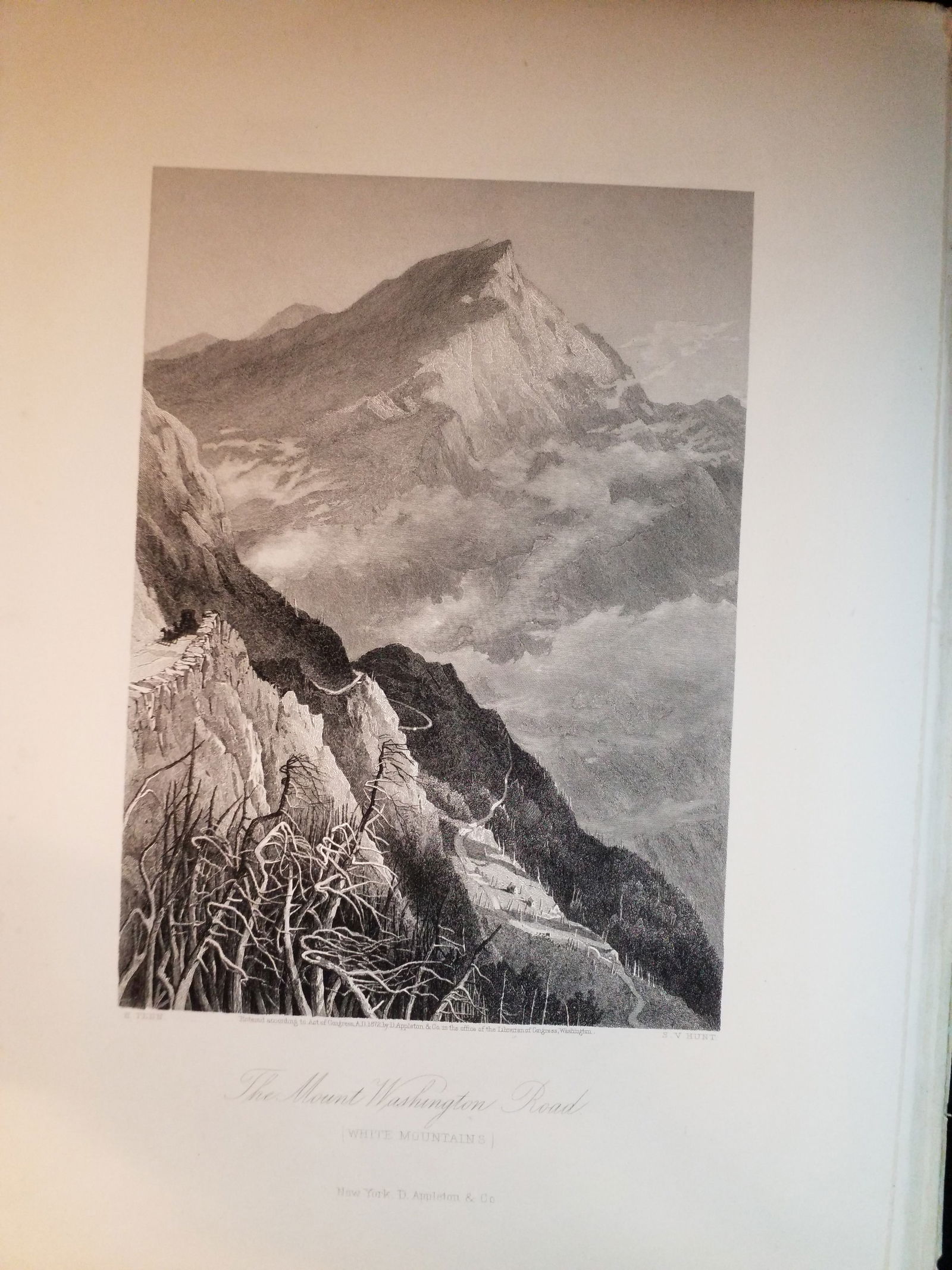 Original 1873 Large Engraving of The Mount Washington Road: Excellent for Framing, Beautiful Original Steel engraving from an circa. 1873 , book Picturesque America by William Cullen Bryant, D Appleton Co. , Limited Foxing overall bright on original hard stock