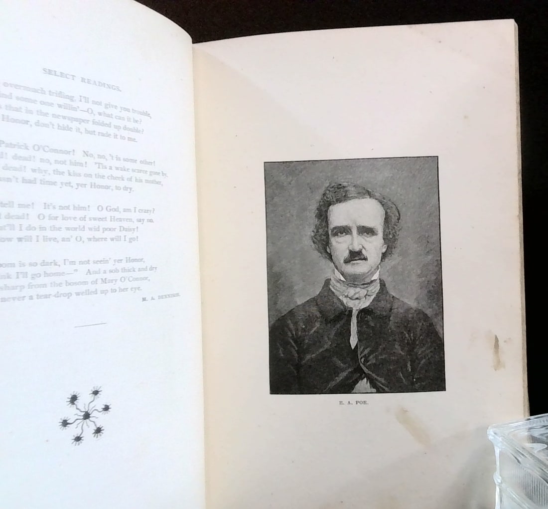 Iliff's Select Reading 1897 Humorous Poems Patriotic Speeches etc. Poe, Washington Irving etc.: Published in 1897 by John Iliff nicely illustrated, With many famous authors, poets, political figures etc. and thier writings and sayings, worn book loose hinges and spine, some foxing but inatct, wi