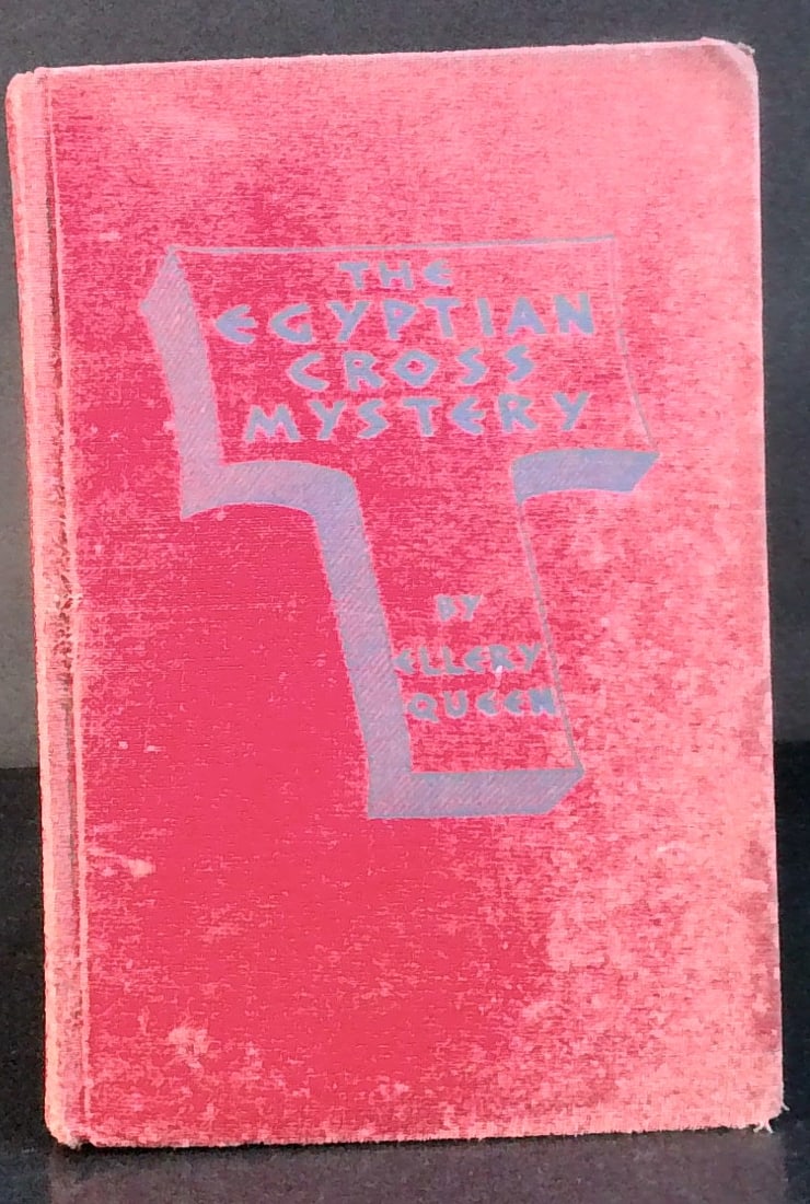 The Egyptian Cross Mystery by Ellery Queen 1940: Published by Triangle books, with some cloth wear to boards, overall strong hinges.