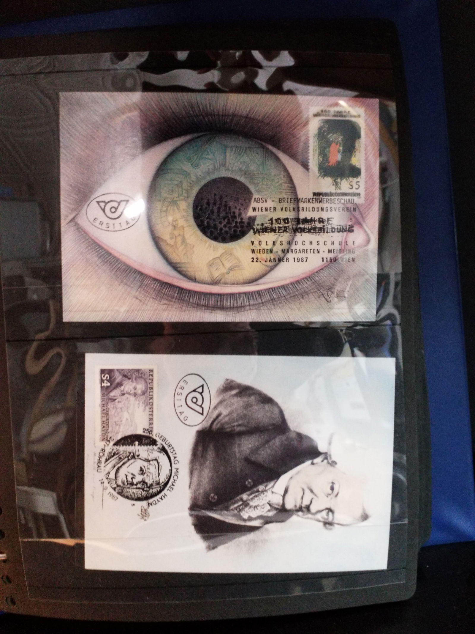 A Binder full of Various Postcards sets , and odd Postcards some cancels and stamped: In very good condition. Solid book, usual marks for age. Please view pictures below for content and condition details.