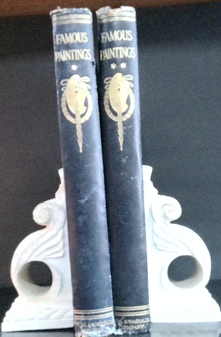 Famous Paintings 2 Vol Set Funk & Wagnalls Cassell 1907 50 Color Plates Rare: Rae to find both volumes, very large vols. complete 2 books set, spectacular tipped in plates, This exquisite set of Famous Paintings Selected From the World’s Great Galleries and Reproduced in Colo