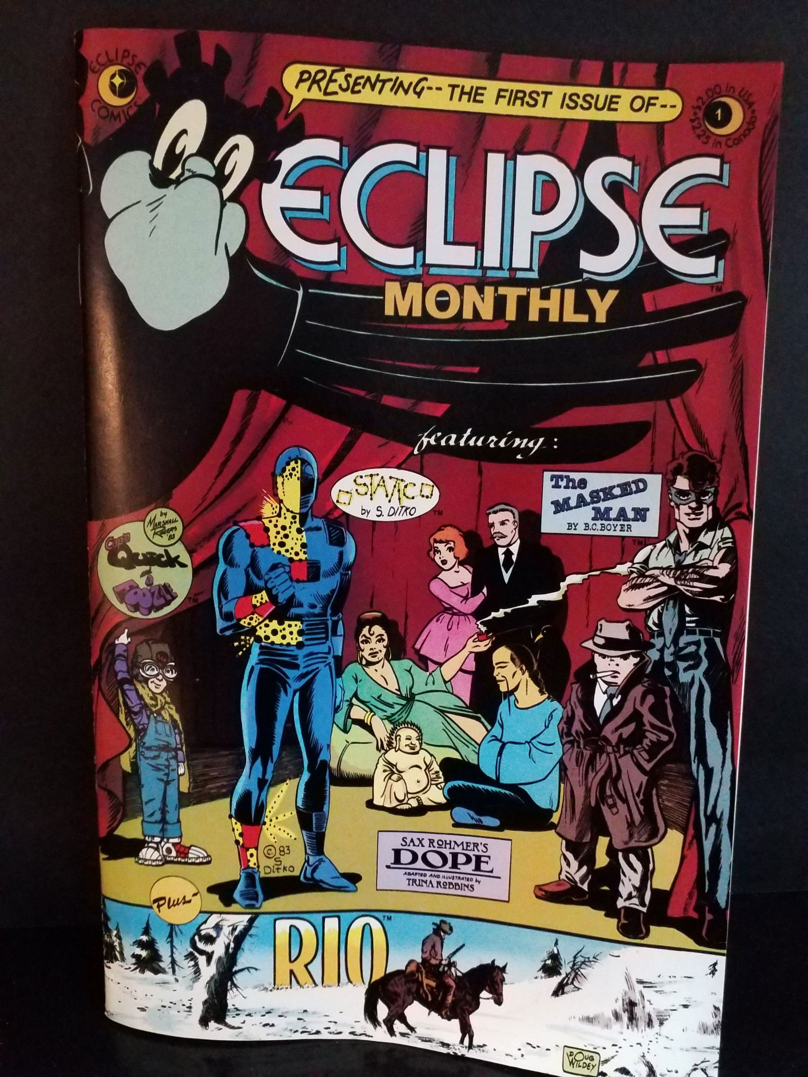 Eclipse Monthly #1 Eclipse Sax Romer Dope VF+/ NM: A Higher Grade comic. Although we are not comic book graders the majority of the comic books in this sale are in exceptional condition. All Comics come bagged and boarded, Please view pictures. Comic