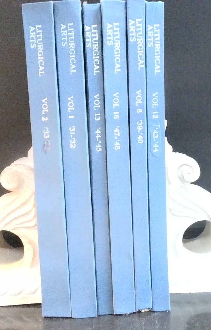 Liturgical Arts 1931-1948 Superbly Illustrated 6 Large bound Volumes Collection: A Quarterly Devoted to the Arts of the Catholic Church. This is 6 vols. Encompassing the following years- put out 4 times a year, 1931, 1932, 1933, 1939, 1940, 1943,1944, 1945, 1947, 1948. INcludes Vo