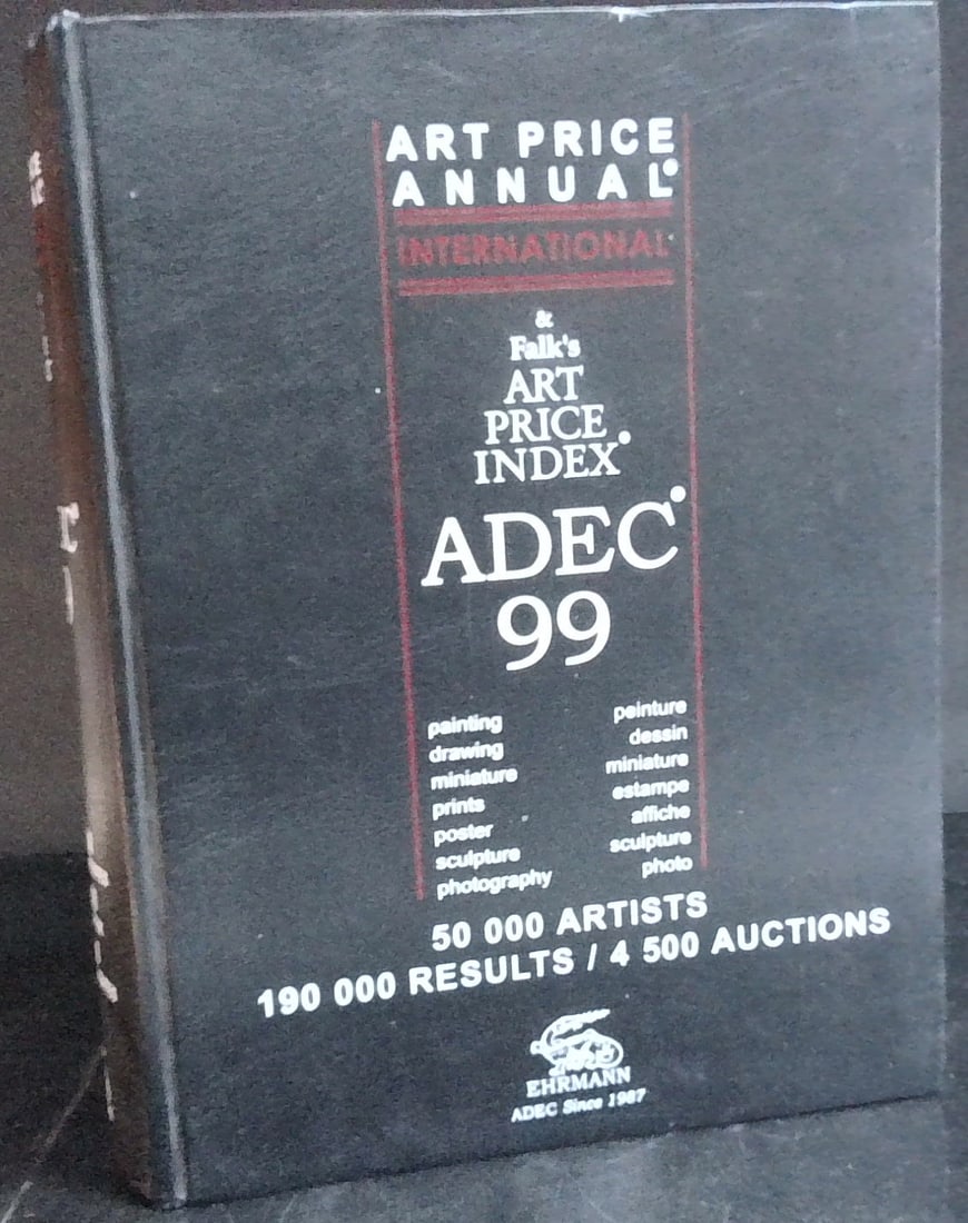 Art Price Annual International & Falk's Art Price Index 1999 50,000 artists Super Color Ads: A massive hardcover Volume, Heavy, with many color art and auction ads in the front , 190,000 results, 4,500 auctions, approx 2,800 pages! Overall very good condition.