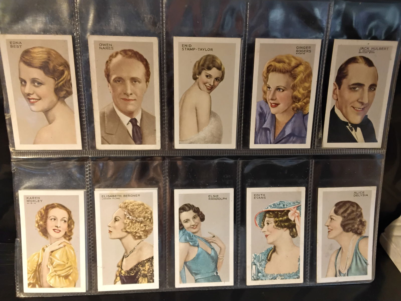 A sheeted Cinematic Tobacco cards Gallaher Collection from the 1930s near set- 45 of 48 cards (1 of 5)