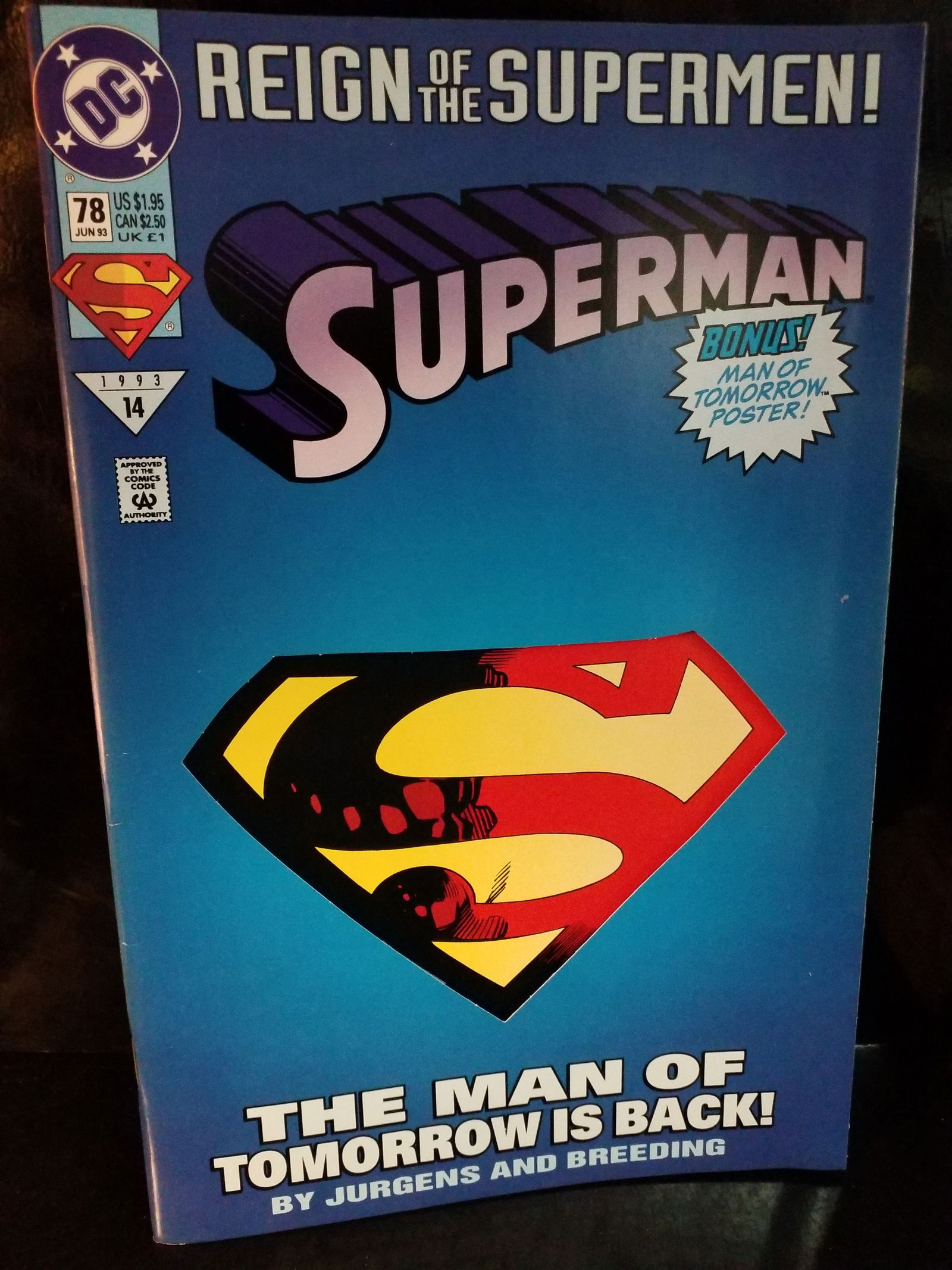 DC Comics Reign Of The Supermen The Man Of Steel #78High Grade VF+- NM: Adding Comics Daily to our current sale. A Higher Grade comic. Although we are not comic book graders the majority of the comic books in this sale are in exceptional condition. All Comics come bagged