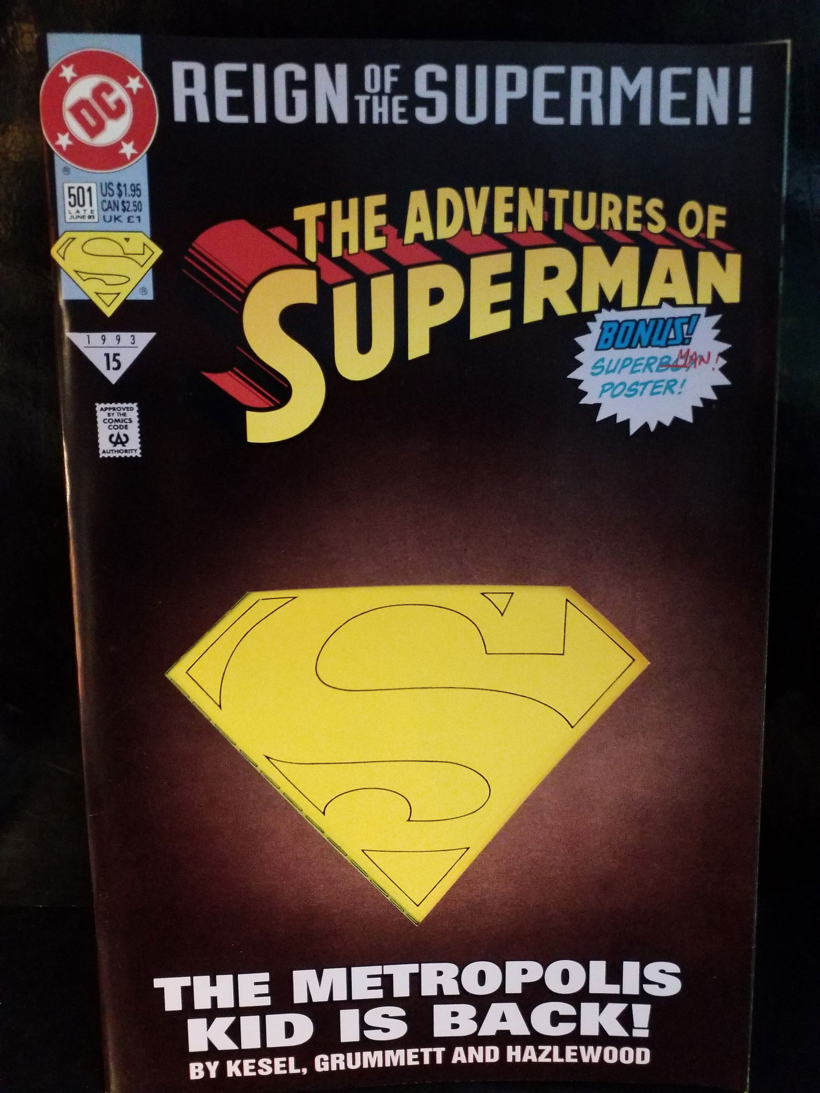 The Adventures of Superman #501 Reign of the Supemen #15 DC Comics VF+- NM: Adding Comics Daily to our current sale. A Higher Grade comic. Although we are not comic book graders the majority of the comic books in this sale are in exceptional condition. All Comics come bagged