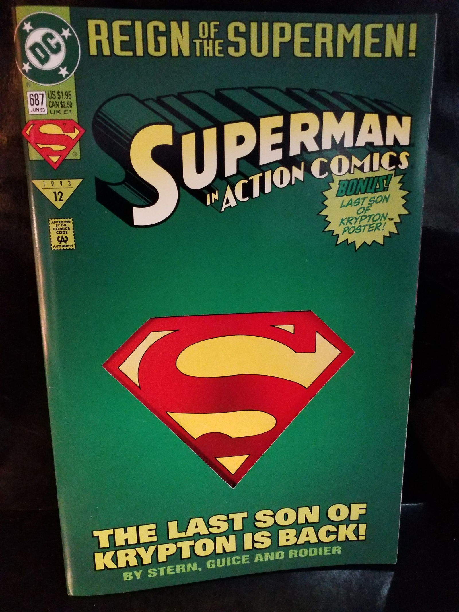 DC Comics Reign Of The Supermen #687 June 1993 #12 VF+- NM: Adding Comics Daily to our current sale. A Higher Grade comic. Although we are not comic book graders the majority of the comic books in this sale are in exceptional condition. All Comics come bagged
