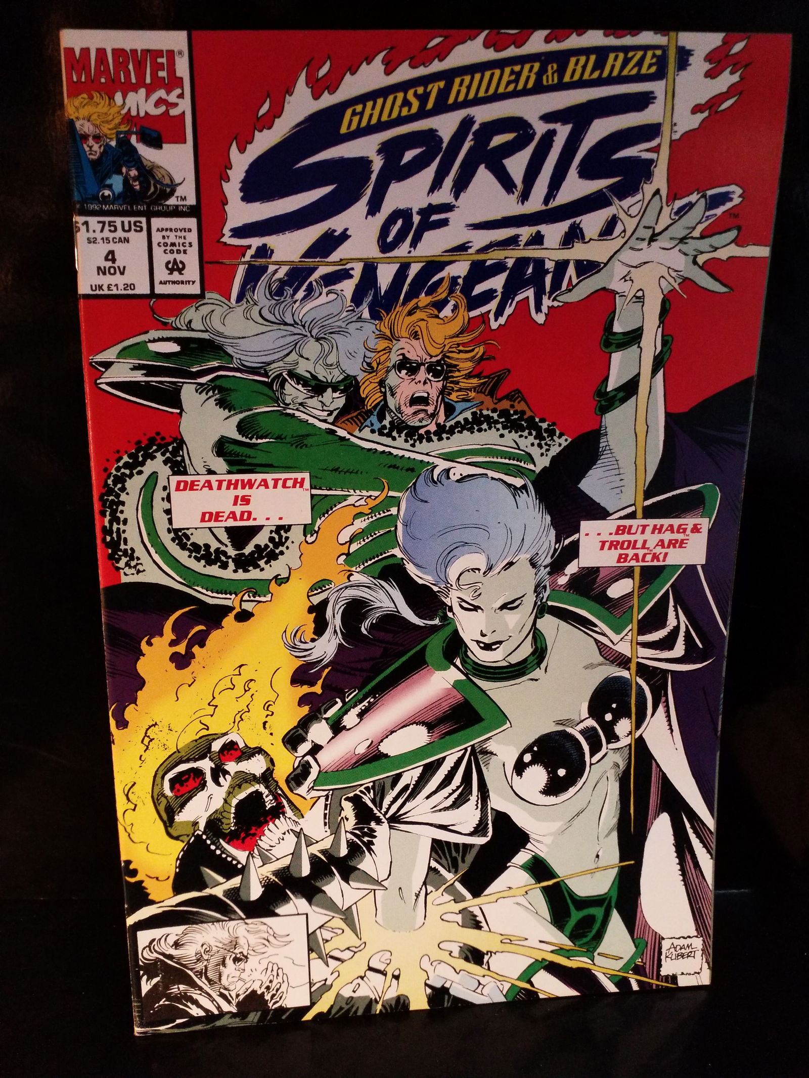Ghost Rider Blaze: Spirits of Vengeance #4 Nov 1992, Marvel Mackie, Kubert VF+- NM: Adding Comics Daily to our current sale. A Higher Grade comic. Although we are not comic book graders the majority of the comic books in this sale are in exceptional condition. All Comics come bagged