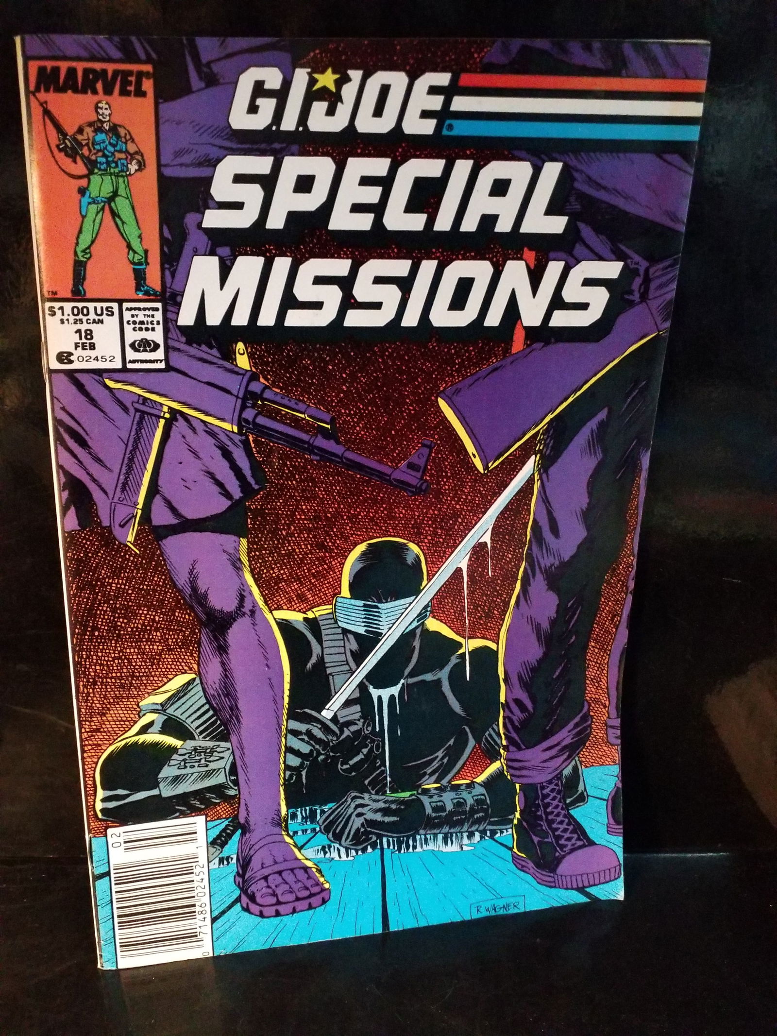 GI Joe Special Missions (1986 #18 Newsstand R Wagner Snake Eyes Cover VF+/NM: Adding Comics Daily to our current sale. A Higher Grade comic. Although we are not comic book graders the majority of the comic books in this sale are in exceptional condition. All Comics come bagged
