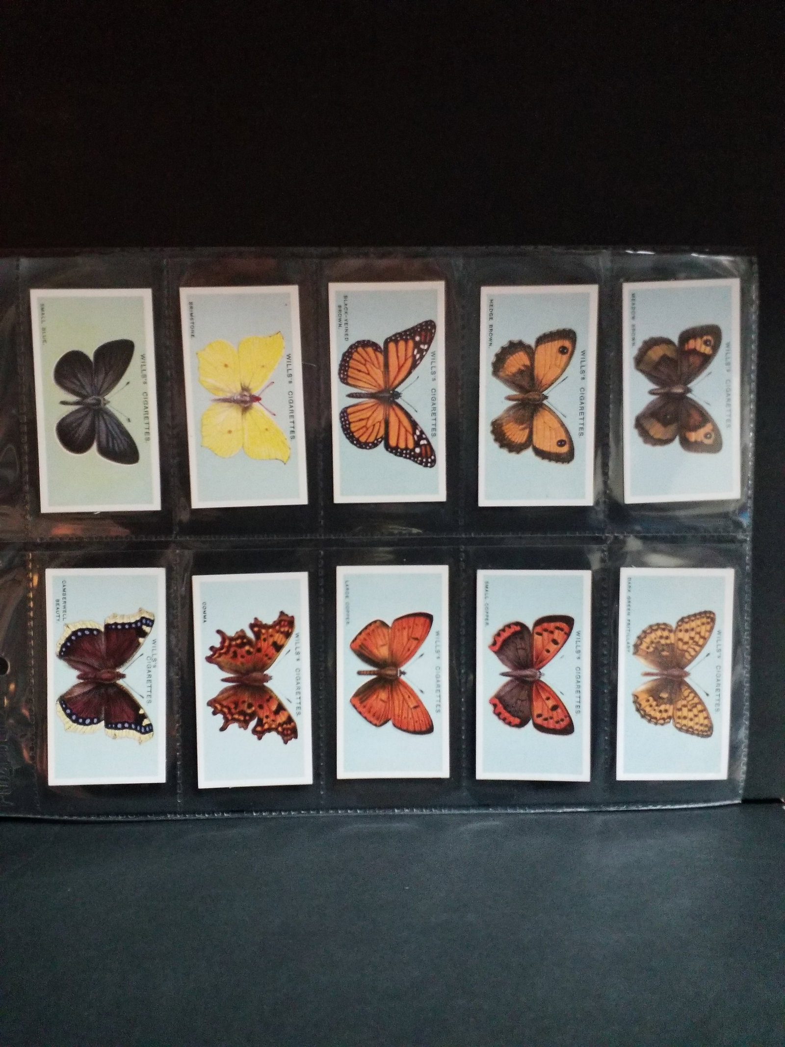 CIGARETTE CARDS set Wills Tobacco BRITISH BUTTERFLIES 1927 set of 50 cards complete (1 of 6)
